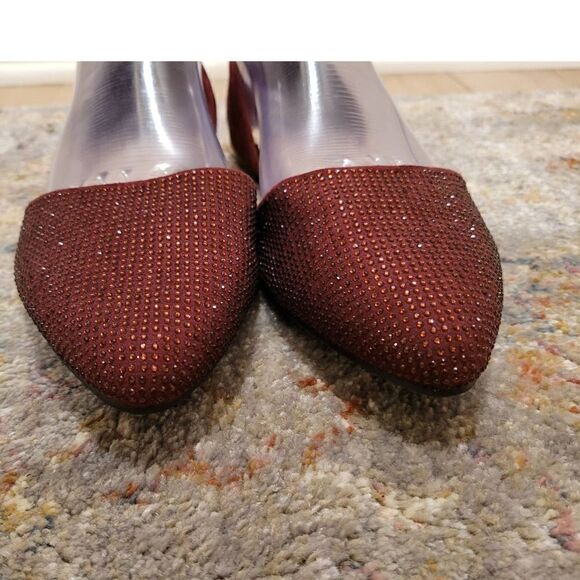 NWOT - Jones New York Roma Wine Sparkle Flats Size 10 - Picture 4 of 11